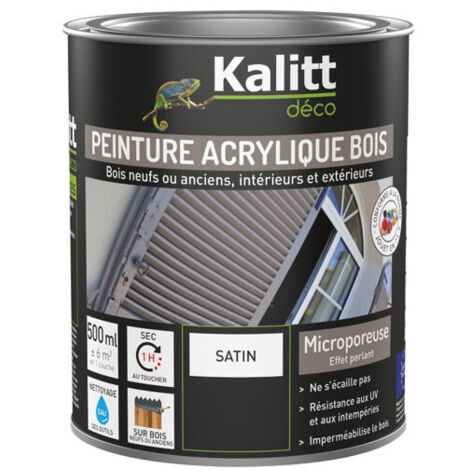 PEINTURE ACRYL BOIS SATIN 0.5L BLANC KALITT DECO - 762717