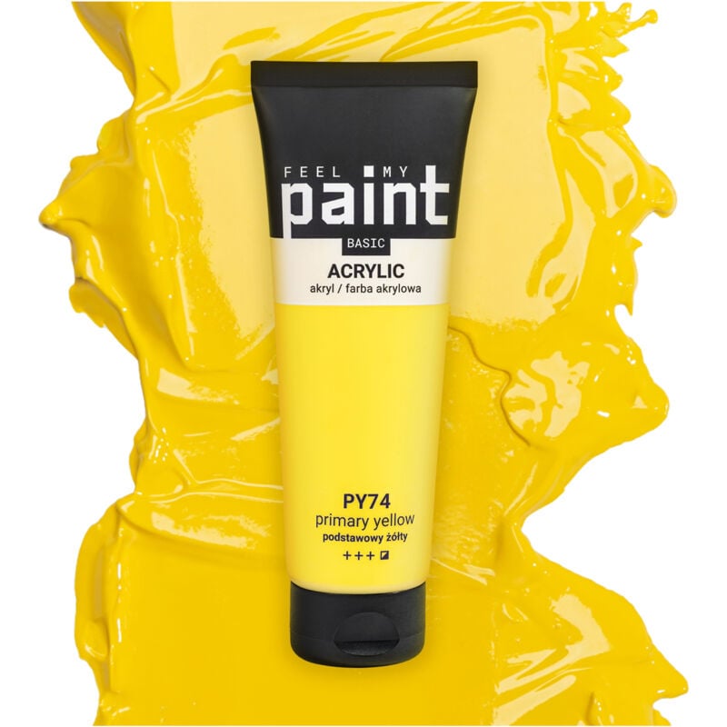 Peinture acrylique 120ml artiste professionnel FeelMyPaint 5 Basic Jaune