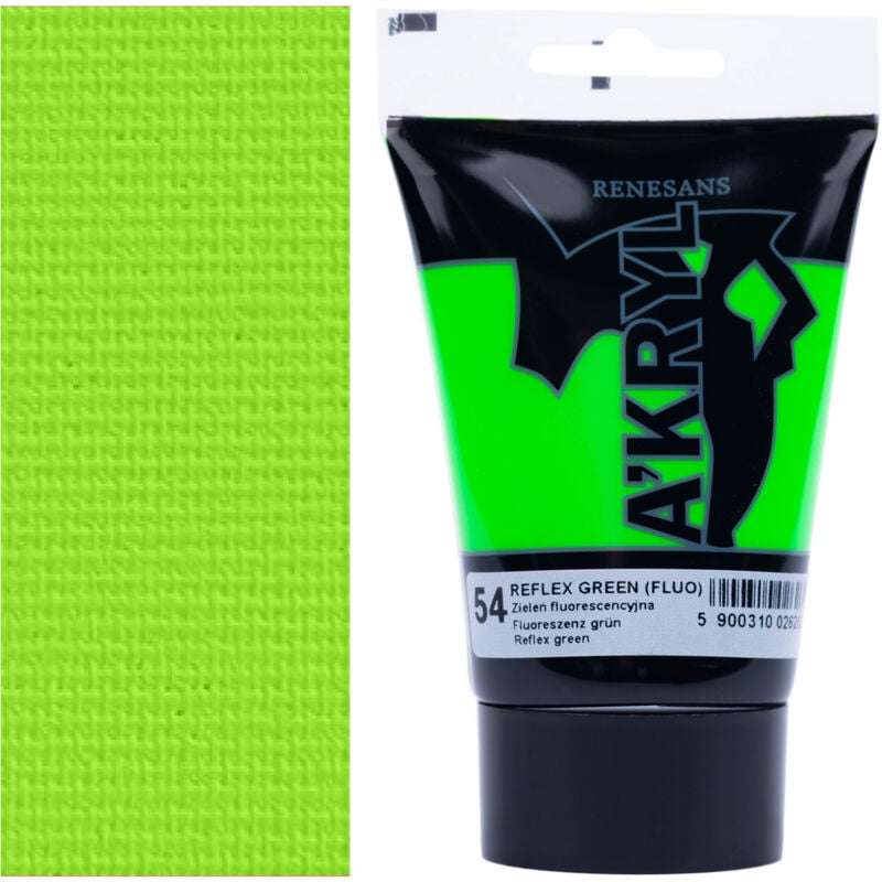 PEINTURE ACRYLIQUE A'KRYL artistique Renesans 100ml 54 VERT FLUORESCENT