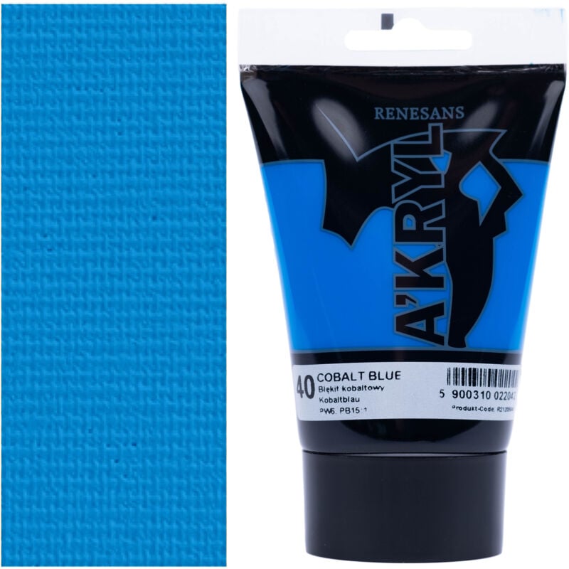 PEINTURE ACRYLIQUE A'KRYL artistique tube Renesans 100ml 40 BLEU COBALT