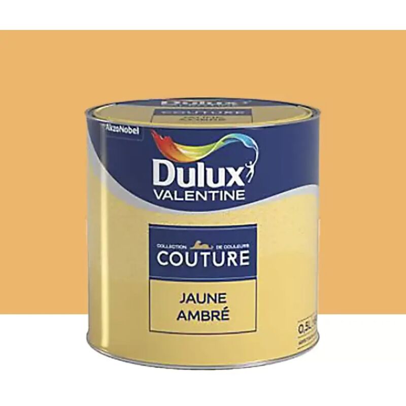 Peinture acrylique Dulux Valentine Couture Jaune ambré 0,5 l
