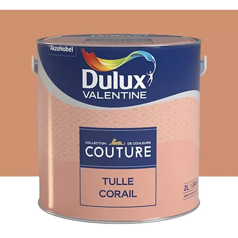 Peinture acrylique Dulux Valentine Couture Tulle corail 2 l