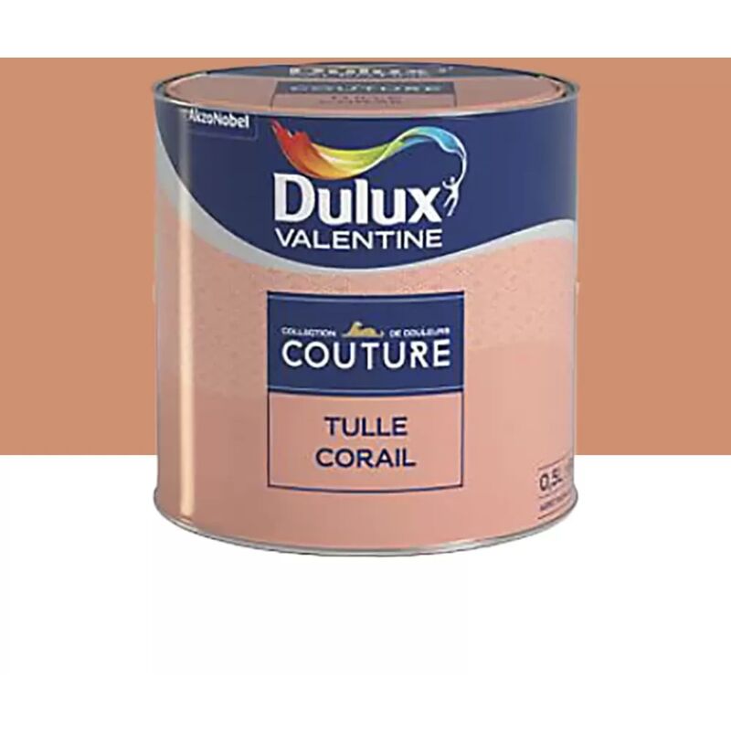 Peinture acrylique Dulux Valentine Couture Tulle corail 0,5 l
