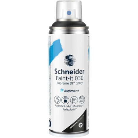 Peinture acrylique en aérosol Supreme DIY Paint-it 030 Noir Schneider S-ML03050001 200 ml