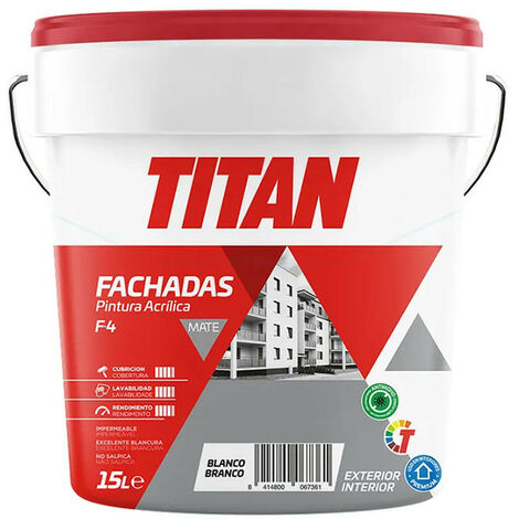 Peinture acrylique façades mat f-4 blanc 15l titan 125670015