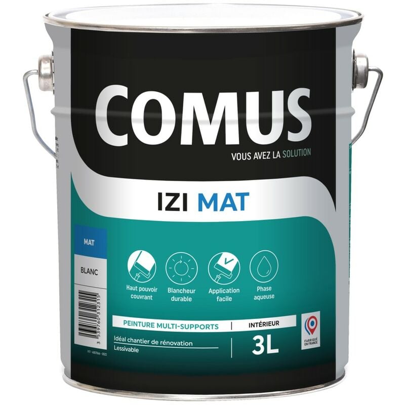 Izi'mat 3L - Peinture acrylique d'aspect mat en phase aqueuse Comus