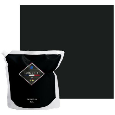 Peinture acrylique lessivable mat BARBOUILLE - Pour murs et plafonds - 2,5L - Noir Vodounô - Noir