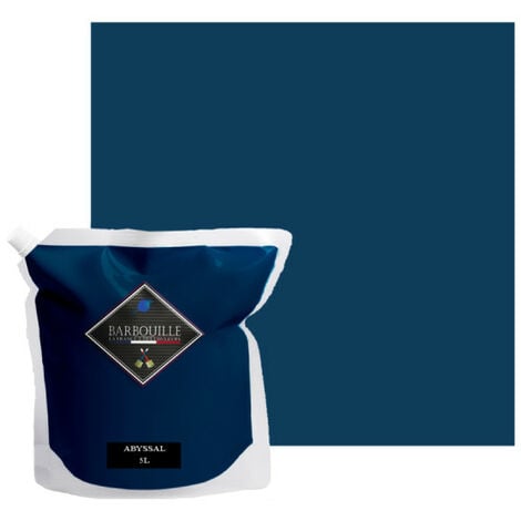 Peinture acrylique lessivable mat BARBOUILLE - Pour murs et plafonds - 5L - Bleu Abyssal - Bleu