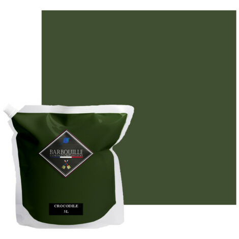 Peinture acrylique lessivable mat BARBOUILLE - Pour murs et plafonds - 5L - Vert Crocodile - Vert