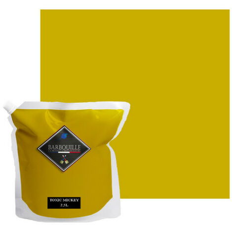 Peinture acrylique lessivable satin BARBOUILLE - Pour murs, plafonds, meubles et bois - 2,5L - Vert Toxic Mickey - Vert