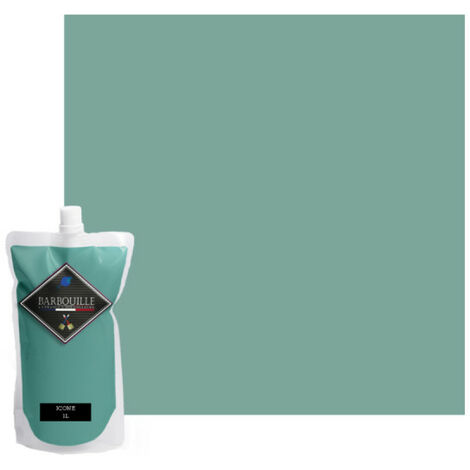 Peinture acrylique lessivable velours BARBOUILLE - Pour murs et plafonds - 1L - Vert Icône - Vert