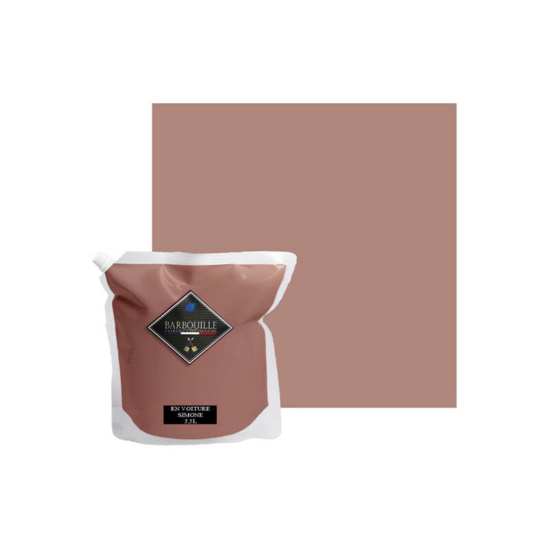 Peinture acrylique lessivable velours BARBOUILLE - Pour murs et plafonds - 2,5L - Rose en voiture Simone