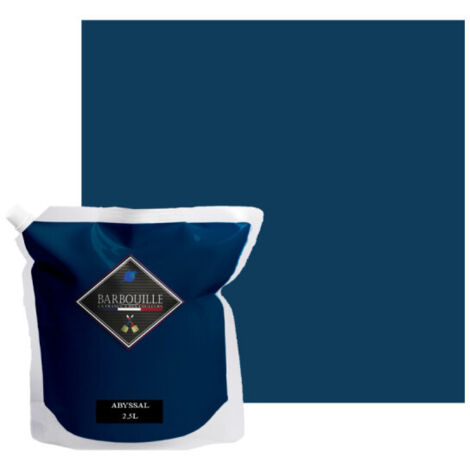 Peinture acrylique mate 2,5L pour murs et plafonds – Finition mate tendue – Bleu Abyssal – Lessivable et résistante – Barbouille