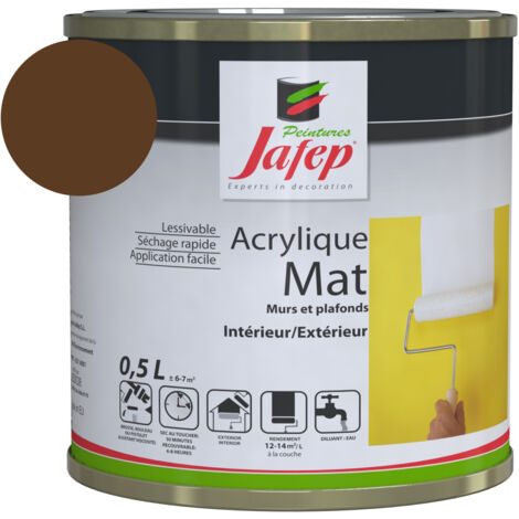 Peinture acrylique mate chocolat Jafep 0,5L 0,5 L