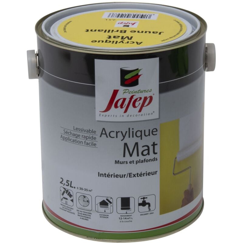 Peinture acrylique mat jaune brillant Jafep 2,5L