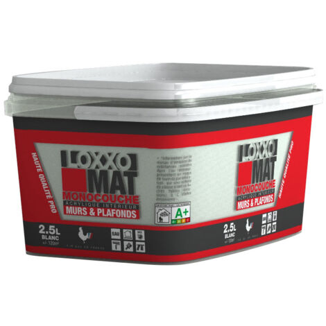 Peinture Acrylique Mate Monocouche Murs & Plafonds 2.5 L - Loxxo