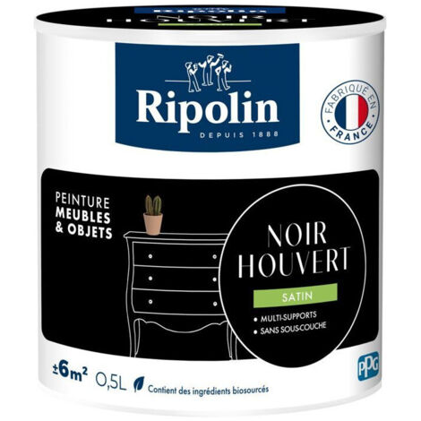 Peinture acrylique meuble RIPOLIN Meubles & Objets Noir houvert Satiné 0,5 L