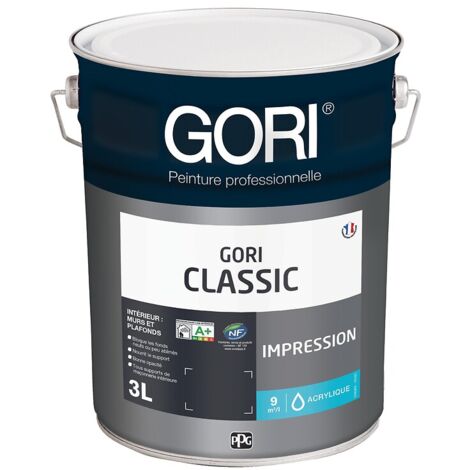 Peinture acrylique multisupports pour murs et plafonds Gori Classic Impression coloris blanc bidon de 3l - Gori