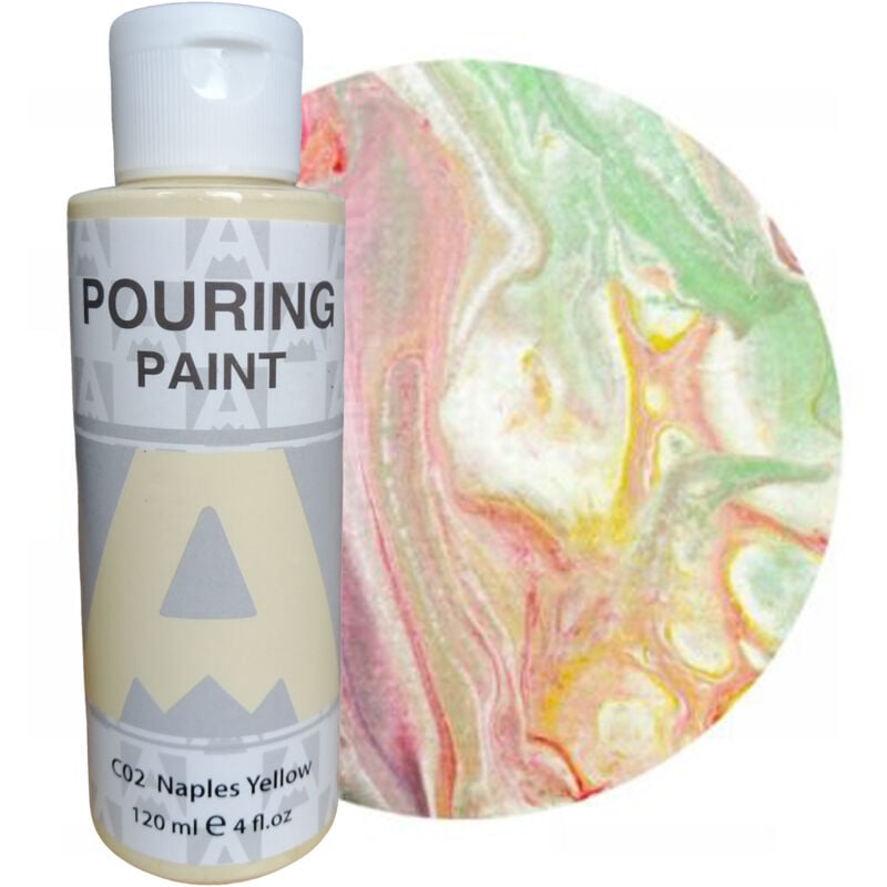 Peinture acrylique pouring AUREUO pouring C02 JAUNE DE NAPLES 120ml