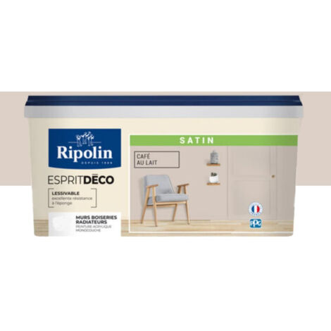 Peinture acrylique RIPOLIN Esprit Déco Satin Café au Lait 3 L - Café au Lait