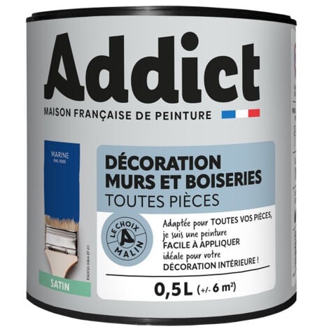 Peinture Acrylique Satin 0.5 Litre Marine - Addict