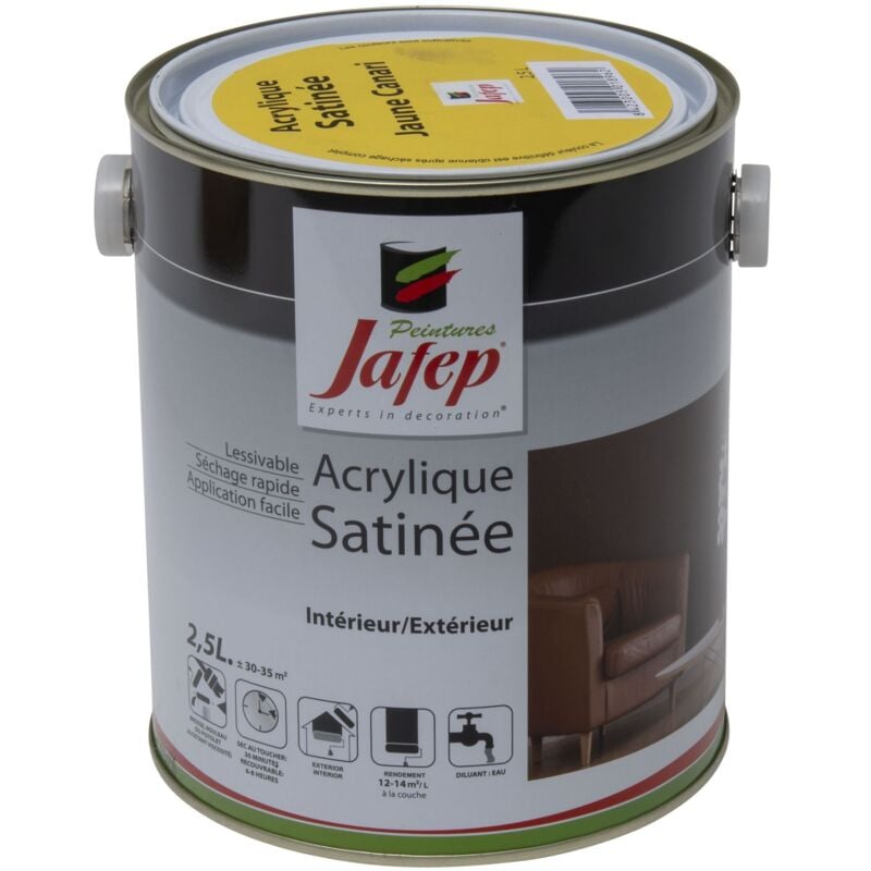 Peinture acrylique satinée jaune canari Jafep 2,5 l