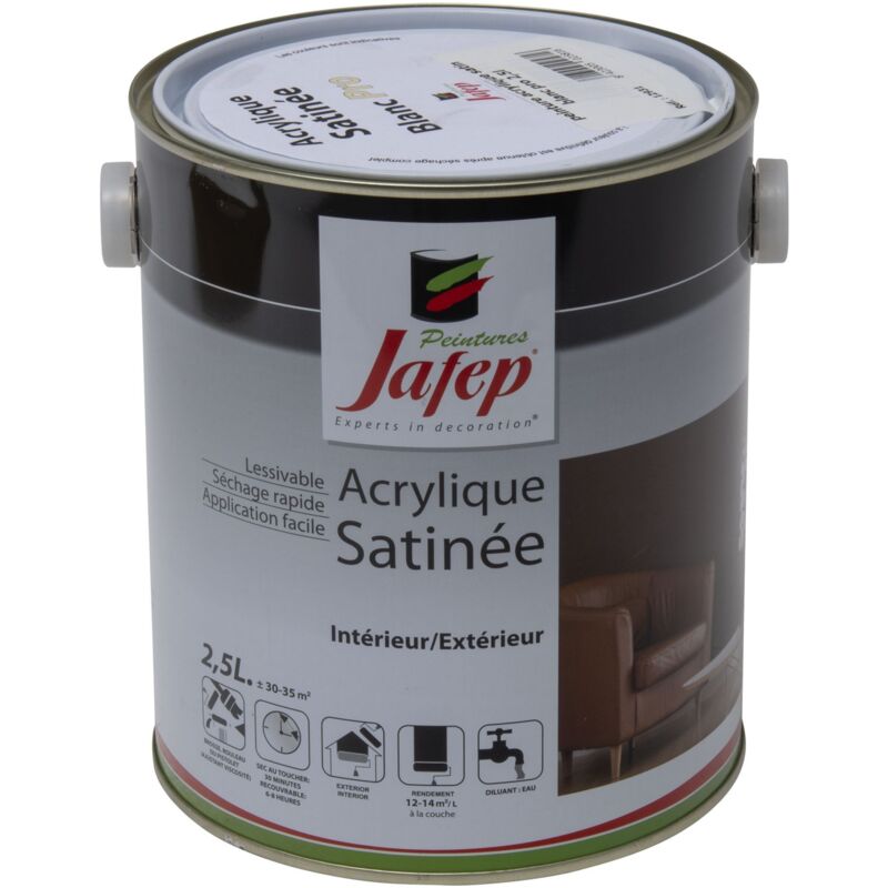 Peinture acrylique satinée blanc pro Jafep 2,5 l