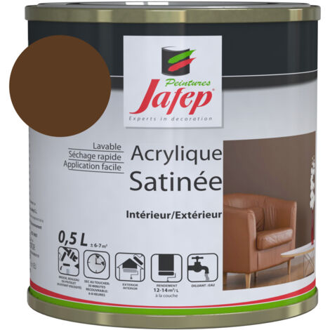 Peinture acrylique satinée chocolat 0,5l 0,5 L