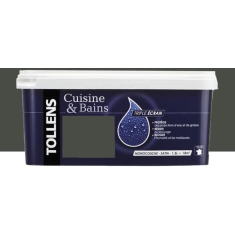 Peinture acrylique TOLLENS 'Cuisine & Bains Triple Ecran' Bois brûlé 1,5 L