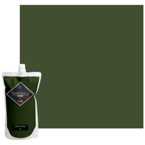 Peinture acrylique veloutée 0,75L – Vert Crocodile – Finition lisse et soyeuse – Pour murs et plafonds intérieurs – Barbouille