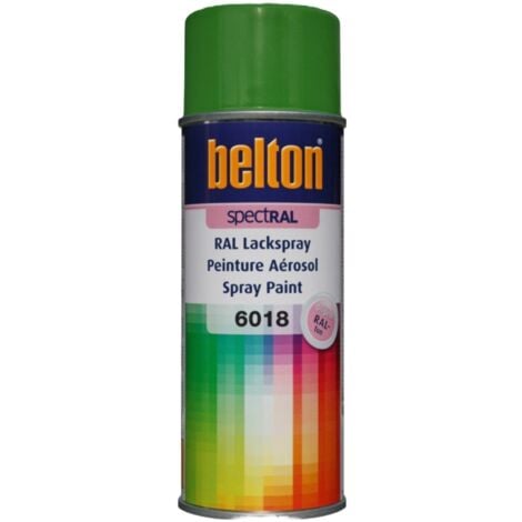 Peinture aérosol Vert jaune RAL 6018 Brillant 400ml | Couleur: Vert jaune RAL 6018