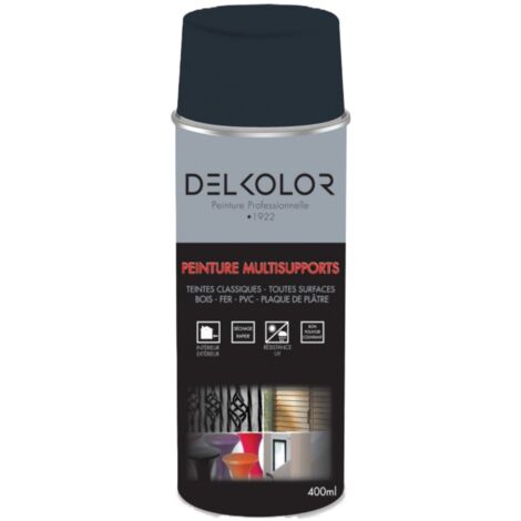 Peinture aérosol 400ml RAL 7016 gris anthracite – Acrylique modifié – Résistance UV et intempéries – Pour bois, métal, PVC, verre – Delkolor