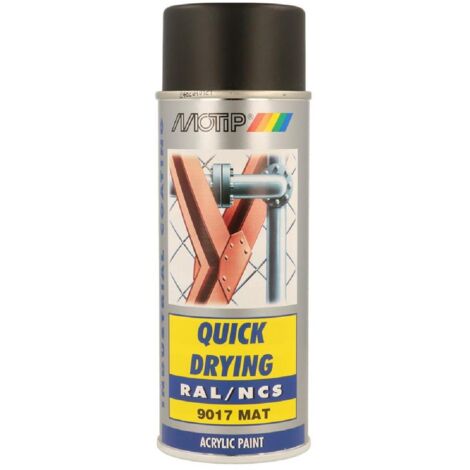 Peinture Aerosol Acryl Ral9017 Mat Motip 400ml noir signalisation