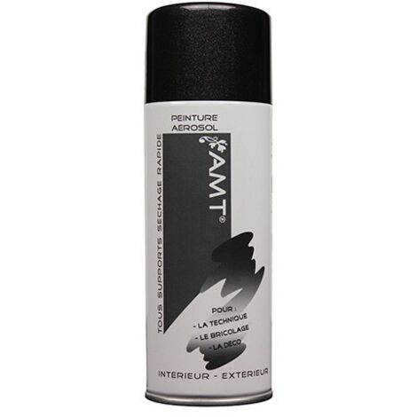 Peinture aérosol - AMT - Effet métallisé - Noir - 330 ml - Résistance après séchage