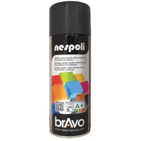Peinture Aérosol BRAVO NESPOLI - Noir RAL 9005 0,4 L