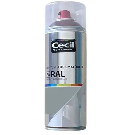 Peinture Aérosol Cécil Professionnel PA RAL - Gris galet satin (RAL 7045) 0,4 L