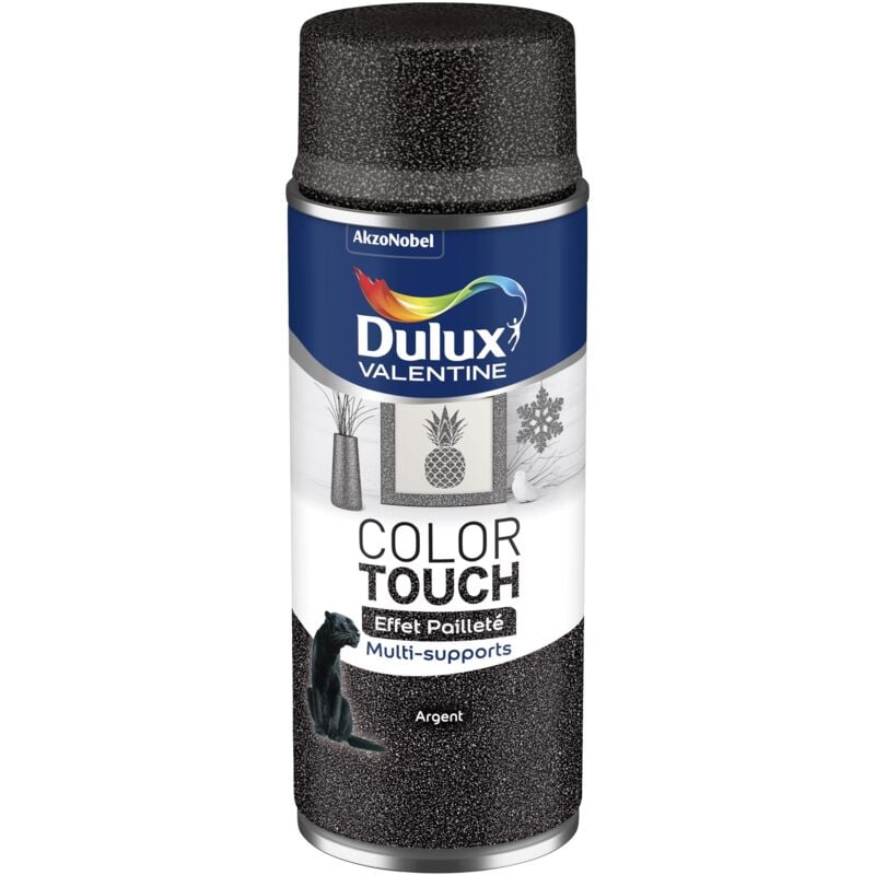Peinture Aérosol Color Touch - Effet Pailleté Argent 400 ml Dulux Valentine