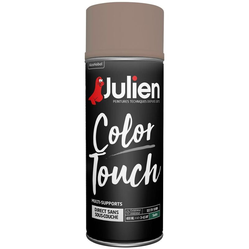 Peinture aérosol Color Touch multi-supports - Satin Taupe - 400 ml Julien