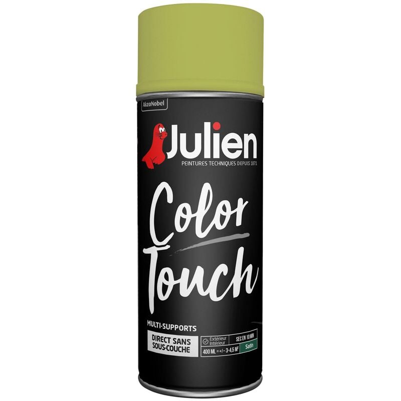 Peinture aérosol Color Touch multi-supports - Satin Vert Anis - 400 ml Julien