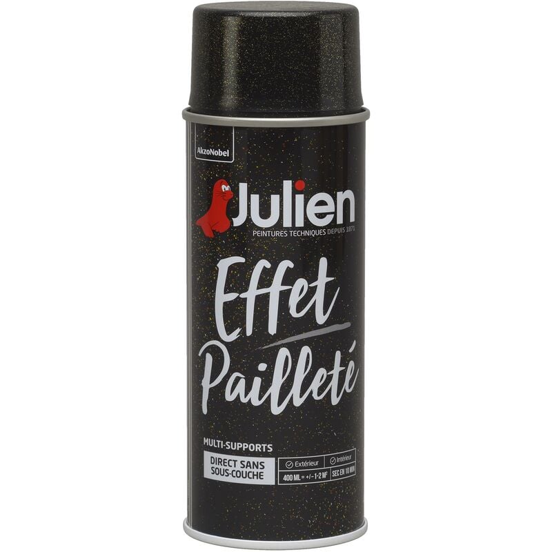 Julien - Peinture aérosol Effet Pailleté multi-supports - Or - 400 ml