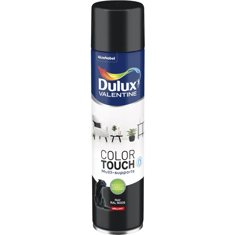 Dulux Valentine - Peinture Aérosol Color Touch - Brillant Noir 600 ml