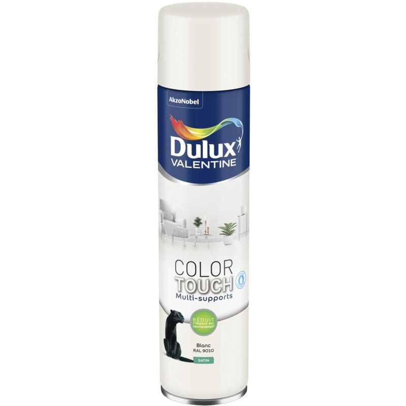 Dulux Valentine - Peinture Aérosol Color Touch - Satin Blanc 600 ml