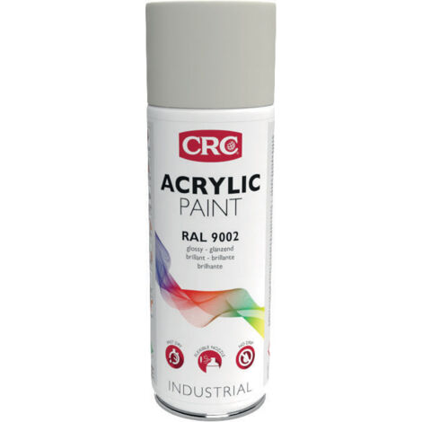 Peinture aérosol CRC ACRYLIC PAINT, Gris-Blanc RAL 9002 Brillant, 400ml ( Prix pour 1 )
