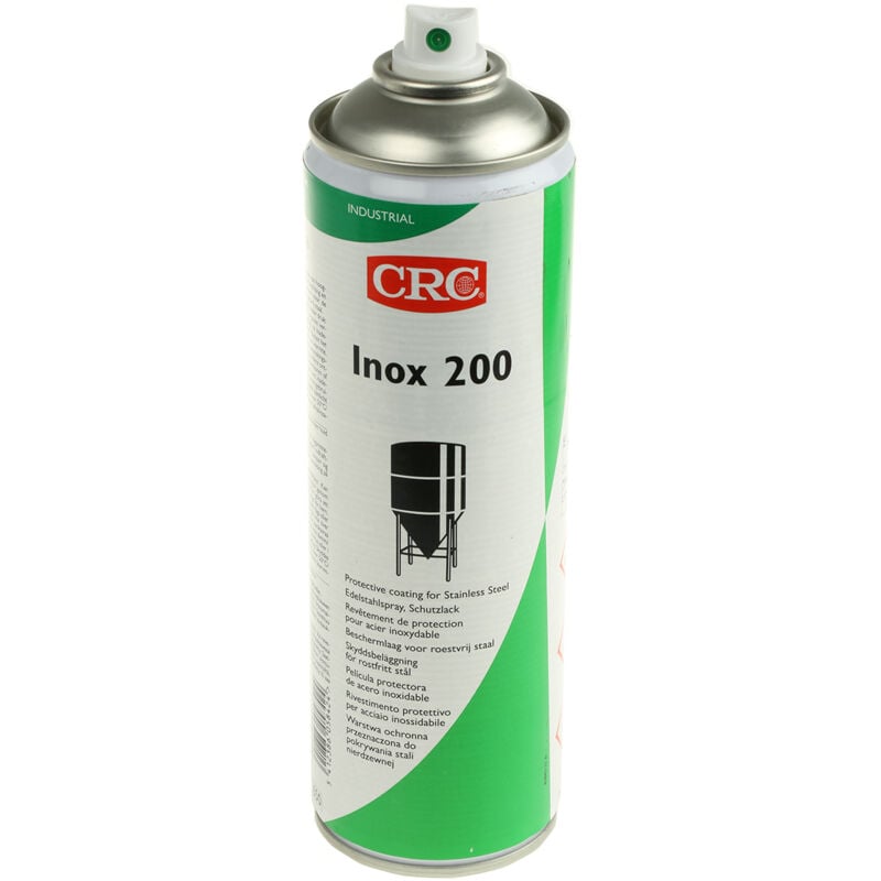 Peinture aérosol CRC Inox 200, Argent, 500ml ( Prix pour 1 ) Revêtement protecteur antioxydant à base d'acier inoxydable. Sèche rapidement.