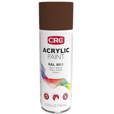Peinture aérosol CRC, Marron RAL 8011 Brillant, 400ml ( Prix pour 1 ). La combinaison unique flexibilité et de dureté, la rend très résistante aux influences extérieures