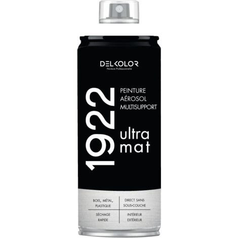 Peinture aérosol DELKOLOR 1922 MAT - 400 ml Couleur: BLANC MAT