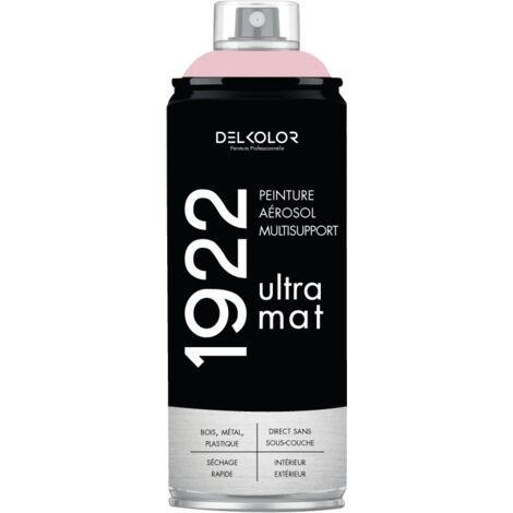Peinture aérosol DELKOLOR 1922 MAT - 400 ml  Couleur: ROSE PASTEL