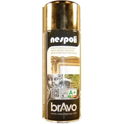 NESPOLI Peinture Aérosol Effet Métaux Précieux Argent Chromé (180101) 0,4 L - Argent