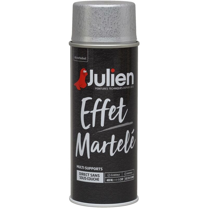Peinture aérosol Effet Martelé multi-supports - Gris Alu - 400 ml Julien
