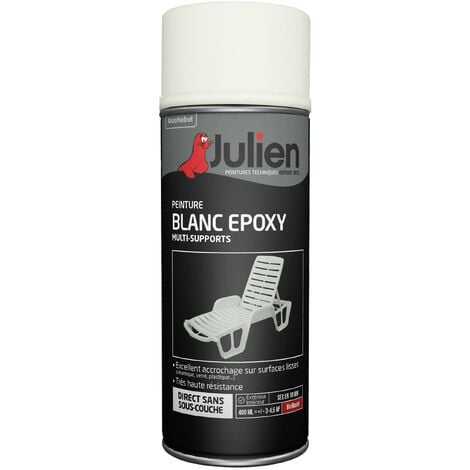 Peinture aérosol Epoxy multi-supports - Brillant Blanc - 400 ml - Julien - Blanc